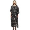 thumbnail image 2 of Bimba Moms Kimono Sleeve Floral Print Black Maxi Dress Maternity Kaftan-12, 2 of 6