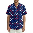 thumbnail image 2 of Hogleaql Mens Patriotic 4th Of July Shirts 4th Of July American Flag Print Short Sleeve Shirts Collared Button Trendy Hawaiian Workout Shirts for Men Watermelon Red 3XL, 2 of 6