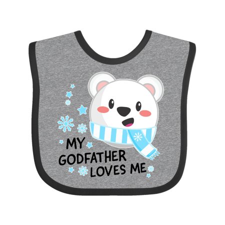 

Inktastic My Godfather Loves me- polar bear Gift Baby Boy or Baby Girl Bib