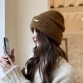 thumbnail image 4 of Gorros Mujer Gorros Holgados para Mujer Gorro De Punto De Lana Ligero para Niñas De Invierno Gorro Holgado Suave Y Cálido con Puños, 4 of 5