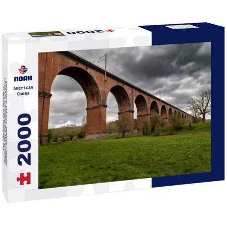 Twemlow Viaduct, Holmes Chapel, Cheshire Crossing the Dane Valley in spring with dramatic sky 2000pc Puzzle