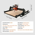 thumbnail image 5 of KFFKFF CNC Carving Device, 300W, Triple Axis GRBL Managed Wood Etching and Milling Equipment Set, Working Space of 15.75 x 15.75 x 2.36 in / 400 x 400 x 60 mm, 1200 RPM Suitable for Wood, Acrylic, 5 of 9