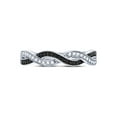 thumbnail image 2 of Diamond Princess Sterling Silver Womens Round Black Color Enhanced Diamond Woven Band Ring 1/6 Cttw, 2 of 4