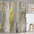 thumbnail image 2 of Abstract Modern Neutral Shower Curtain Gray Gold Minimalist Contemporary Striped Art Bathroom Set Accessories Decor with 12 Pack Hooks-72"W x 78"L (Pack of 1), 2 of 6