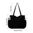 thumbnail image 4 of Corduroy Tote Bag for Women,Large Capacity Cute Tote Bags With 6 Pockets,Crossbody Shoulder Handbag for Work Travel Gym, 4 of 6