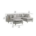 thumbnail image 5 of Cato 3 Piece L Shape Sectional Sofa Set with Ottoman, 2 Pillows, Off White, 5 of 5