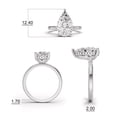 thumbnail image 4 of Classic Hidden Halo Lab Grown Diamond Engagement Ring in 14K White Gold (2 CT Pear Center) Ring Size : 6, 4 of 5