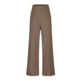 thumbnail image 5 of Maean Tall Pants for Women Long Elastic High Waist Wide Leg Loose Cotton Linen Trousers with Front Pockets, 5 of 7