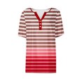 thumbnail image 5 of Fiudx Camisas de Mujer Camiseta Casual de Moda para Mujer Blusas Estampadas a Rayas Degradadas Top con Botones y Cuello En V, 5 of 5