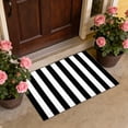 thumbnail image 5 of Black and White Striped Area Rug, Washable Indoor Outdoor Rug for Front Door, Entryway Patio Mat, Farmhouse Front Porch Decor, Low Profile Doormat for Kitchen, 5 of 7