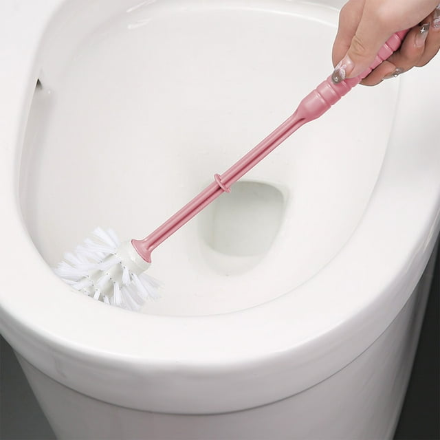 HCBY Ensemble de Brosse de Toilette Moderne Autoportante - Design Compact avec Base de Drainage Creuse, Poils Doux Protègent l'Émail, Solution de Rangement Facile