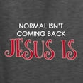 thumbnail image 2 of Normal Isnâ€™t Coming Back Jesus Is Inspirational/Christian Mens Long Sleeve Shirt, Heather Black, Medium, 2 of 5