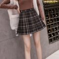 thumbnail image 4 of ZOHIUM Cute Skirts High Waisted Skirt Women Grids Skirt A Line Furry Pleated Woolen Plaid Pleated High Waist Skirt Black Skirt Faldas De Mujer Elegantes (Black,Xl), 4 of 6