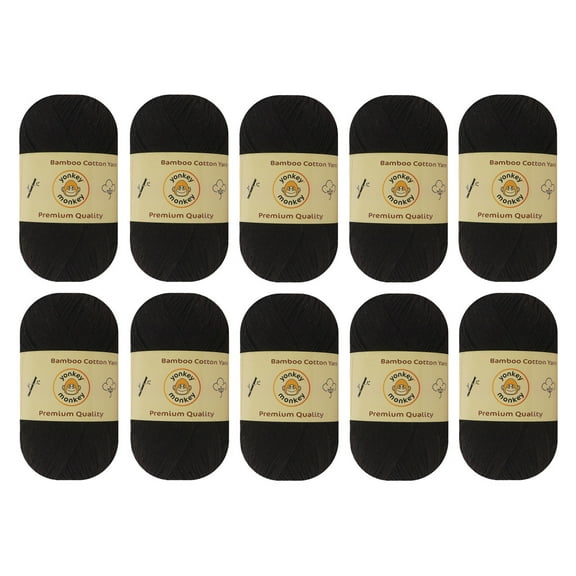 10-Pack Yonkey Monkey Skein Tencel Yarn - 70% Bamboo, 30% Cotton (Grass Green 9035)