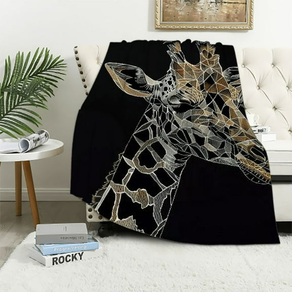 BCIIG Giraffe Theme Warm Lightweight Fleece Blanket Soft Flannel Fabric Throw Blanket for All Seasons, Ideal for Living Rooms, Sofa Decor, and Gifts 40x50in