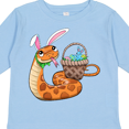 thumbnail image 4 of Inktastic Easter Cute Snake with Basket and Bunny Ears Boys or Girls Long Sleeve Toddler T-Shirt, 4 of 5