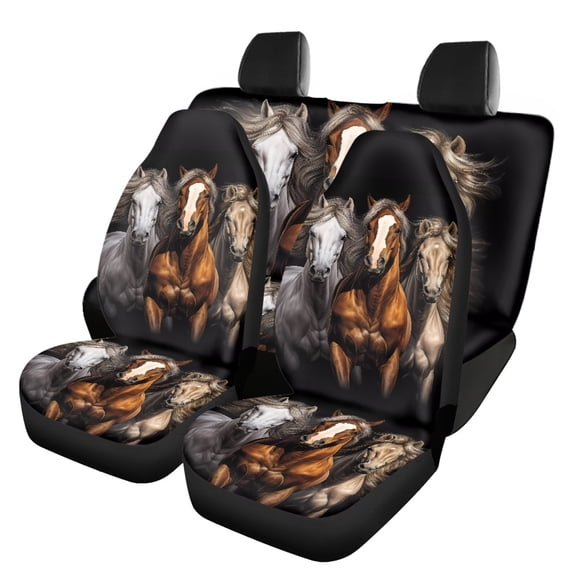 Pzuqiu Auto Interior Decor Protector, Compatible with Auto Seats Sedan Seats, Car Seat Covers for Truck Cars Easy to Install, Horse