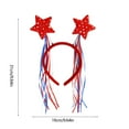 thumbnail image 3 of 4th of July Headband Independence Day Hair Accessories Patriotic Party Hair Supplies USA Flag Star Design Blue Red Ribbon Stars Hair Decoration Cute Hair Hoop for Women Girls Kids 1 Pcs, 3 of 6