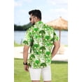 thumbnail image 4 of LA LEELA Men's Hawaiian Shirts Short Sleeve Button Down Shirt Men's Casual Shirts Vacation Tropical Beach Summer Shirts for Men Funny L Allover Trees, Autumn Green, 4 of 5