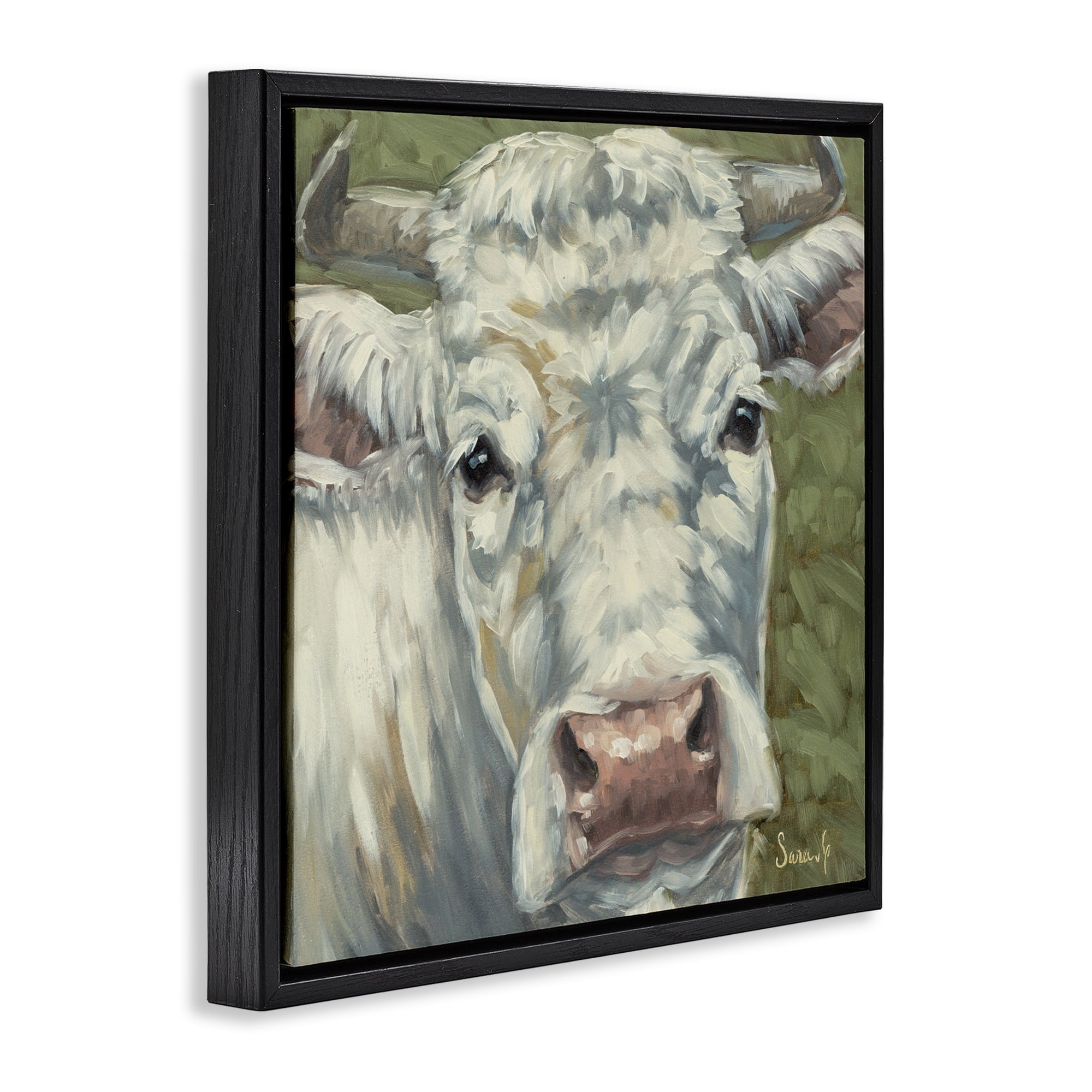 Stupell Industries Pearl Of The Pasture Black Framed Floater Canvas Wall Art, design by Sara G. Designs