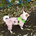 thumbnail image 5 of Chubasquero para perro, chaqueta impermeable ajustable para exteriores, impermeable, con patas, chaqueta para cachorro repelente al agua con rayas reflectantes largas para perros pequeños y medianos, 5 of 5