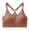 Coffee, variant on Womens Zip Front Sports Bras Adjustable Straps Wireless Bras Active Yoga Sports Bras
