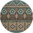 thumbnail image 2 of Addison Rugs Mayfield Premium Machine Washable Transitional Aztec Brown Round Rug, 8' x 8', 2 of 6