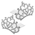 thumbnail image 3 of ColoMX 2 uds peine de corona de diamantes de imitación para niños Tiaras para niñas peine de pelo niños Tiaras de diamantes de imitación peine Mini Tiaras para mujeres peine de pelo de Tiara pequeña, 3 of 8