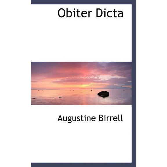 Obiter Dicta (Hardcover)