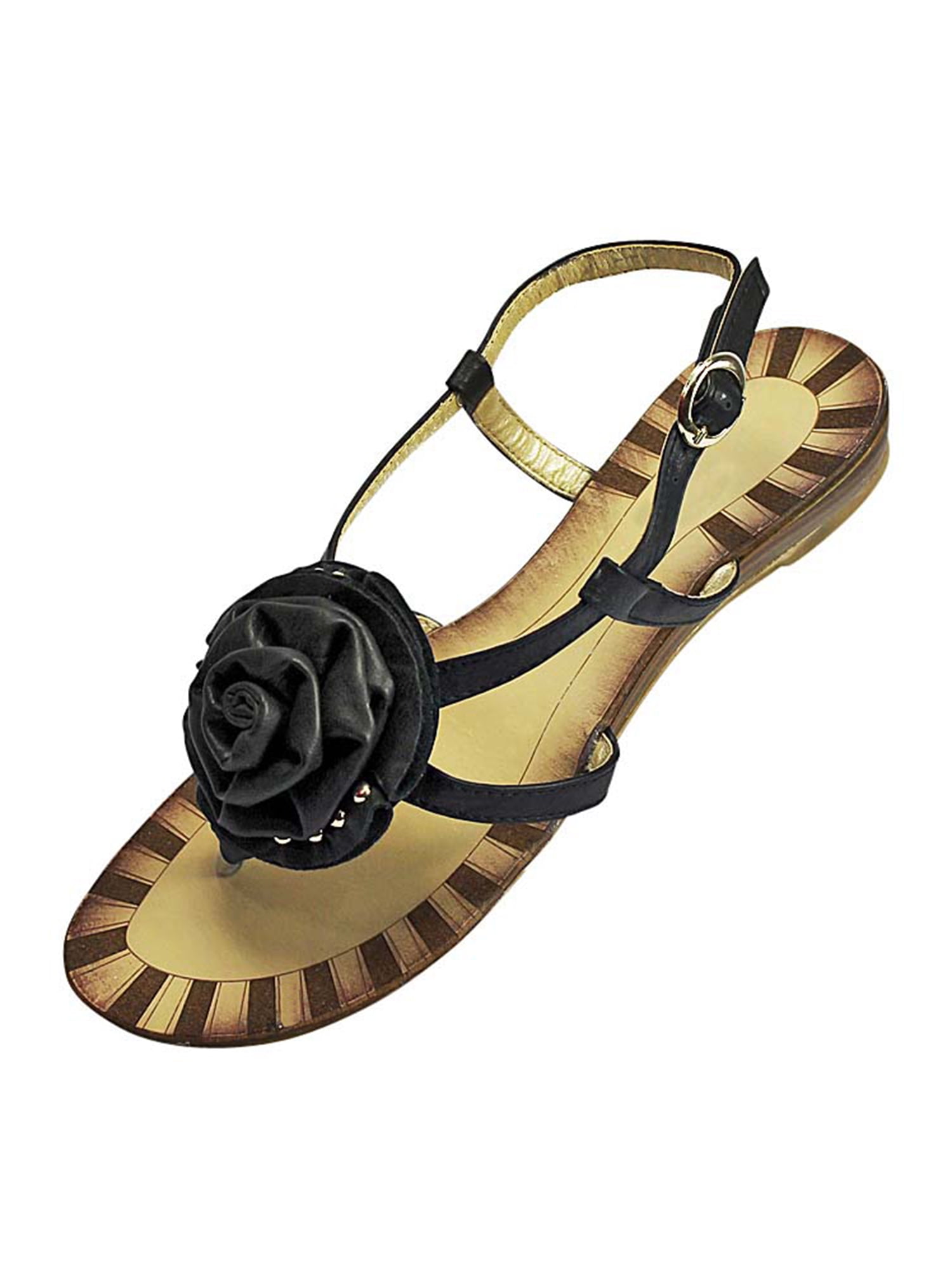 black flat thong sandals
