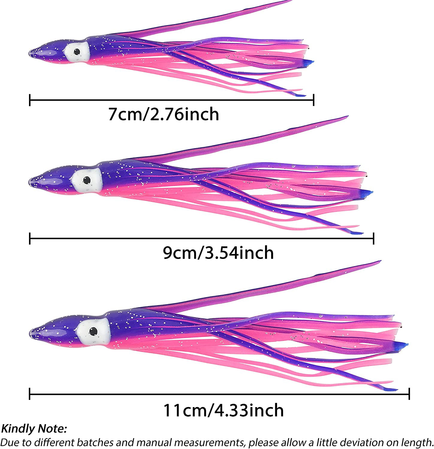 Lot Of 10 Hoochie Squid Skirts Un Rigged Fishing Lures 4 3/4" PEARL Hoochies 