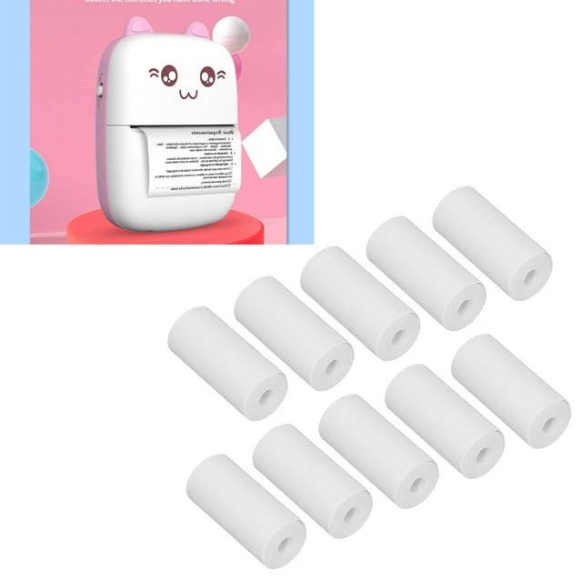Thermal Printing Rolls, Thick White Printable Printable Paper Rolls 10Pcs for Photos