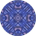 thumbnail image 1 of Ahgly Company Machine Washable Indoor Round Transitional Light Slate Blue Area Rugs, 4' Round, 1 of 7