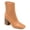 Tan, variant on Womens Maize Back Heel Zip Stacked Heel Booties