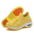 thumbnail image 6 of Rokment Orthopedic Air Cushion Walking Running Shoes for Women Plantar Fasciitis with Arch Support Comfortable Orthotic Slip on Socks Non-Slip Work Nursing Sneakers Yellow Size 9, 6 of 8