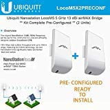 Ubiquiti LocoM5 X 2 Unités Kit Pont Complet Préconfiguré Nanostation Loco M5