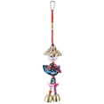 thumbnail image 4 of Loro pájaro colorido colgante paja trenza muñeca columpio masticar juguete jaula decoración accesorio, 4 of 8