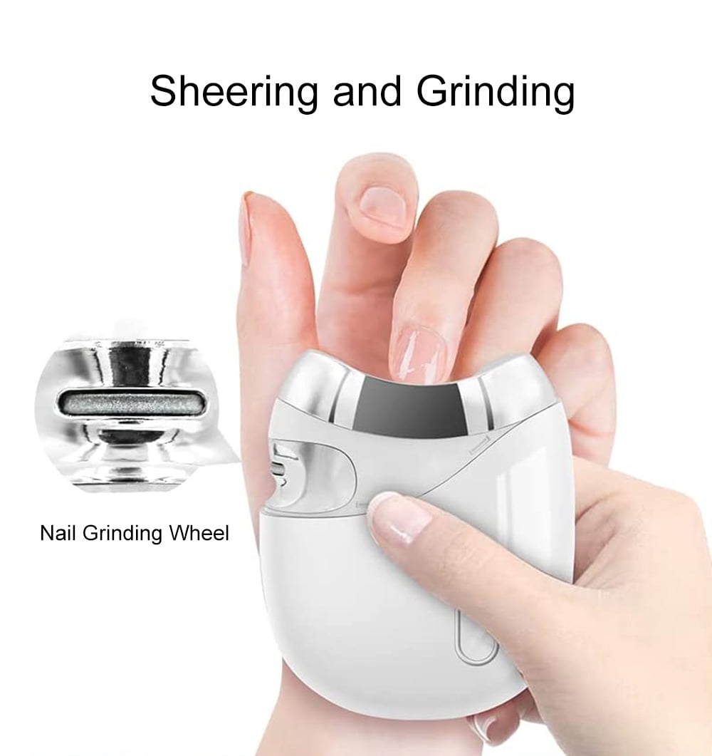 Automatic Nail Clipper Stainless Steel Blade with Easy to Carry Portable Safe Curved Protection Design Save Time and Energy Shearing Grinding Fingers Toes for Children Babies Seniors