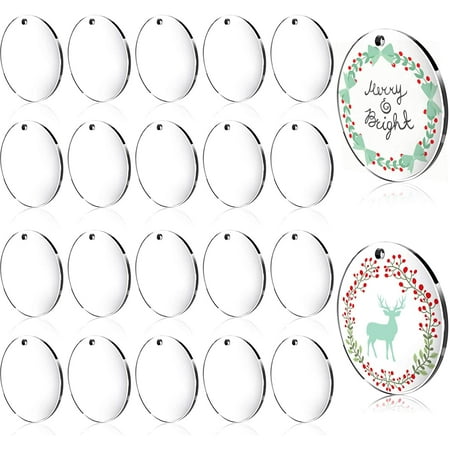 48 Pièces Acrylique Transparent Cercle Disques Ensemble de Décoration de  Noël Trousseau Blancs Rond Clair Transparent Acrylique Étiquettes pour  Projets de Bricolage, 2 Pouces x 2,3 mm