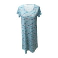 thumbnail image 7 of WTXUE Nightgowns & Sleepshirts for Women, Crew Neck Nighties for Women Cotton Nightdress Sleep Tee Print Nightshirt Soft Sleepwear Short Sleeve (Sky Blue, M), 7 of 7