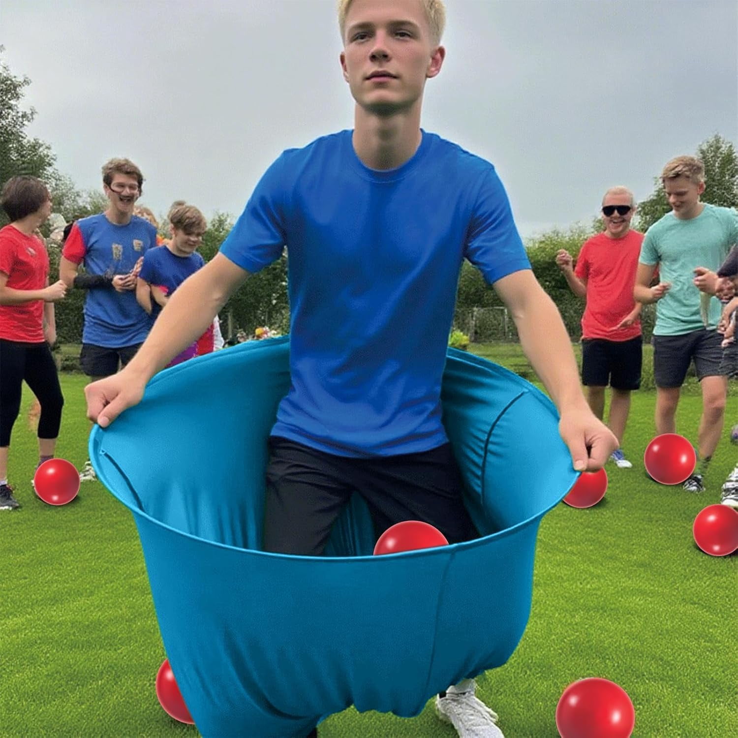 Granny Pants Yard Game, Oversized Granny Pants Outdoor Game for Adults, 8 Elastic Balls+Pump, Perfect for Family Reunion Games, Backyard Gatherings & Team Games
