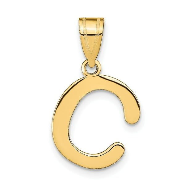 14k Gold Polished Bubble Letter C Initial Pendant Necklace Jewelry Gifts For Women 6 Grams Com - Letter C Gold Pendant
