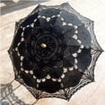 thumbnail image 3 of Clearance!!!Handmade Lace Parasol Umbrella Wedding Bridal 30 Inch Adult Size with Wooden Umbrella handle, 3 of 7