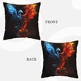 thumbnail image 3 of Haiem Red And Blue Fire Bird Print Velvet Soft Solid Decorative Square Throw Pillow Covers Set with Elegant Piping Christmas Cushion Case for Sofa Bedroom Car-18"x18", 3 of 8
