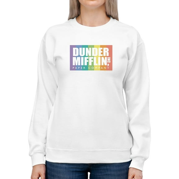 Dunder Mifflin Rainbow Sweatshirt Women The Office, Female Large