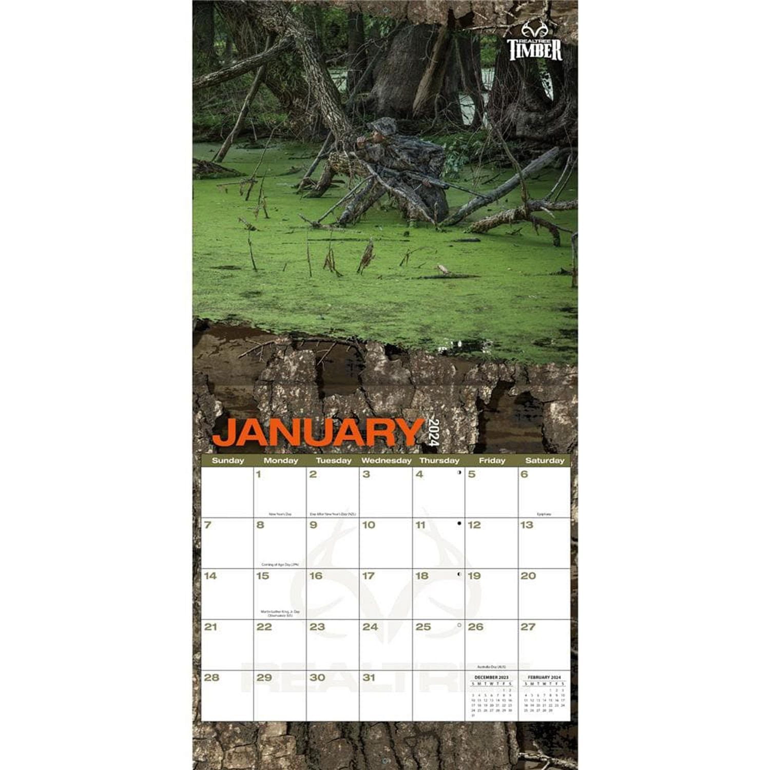 Turner Licensing Realtree Hidden Hunter 2024 12x24 Inch Square Wall Calendar, 9781469396903
