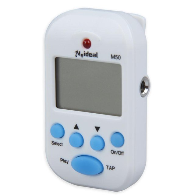 Mini metrónomo de guitarra M50 Accesorios de guitarra digital LCD con clip (blanco)