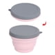 thumbnail image 4 of Tazón de silicona plegable portátil de 1 l con tapa Contenedores de almacenamiento de alimentos para acampar al aire libre viajes senderismo rosa, 4 of 13