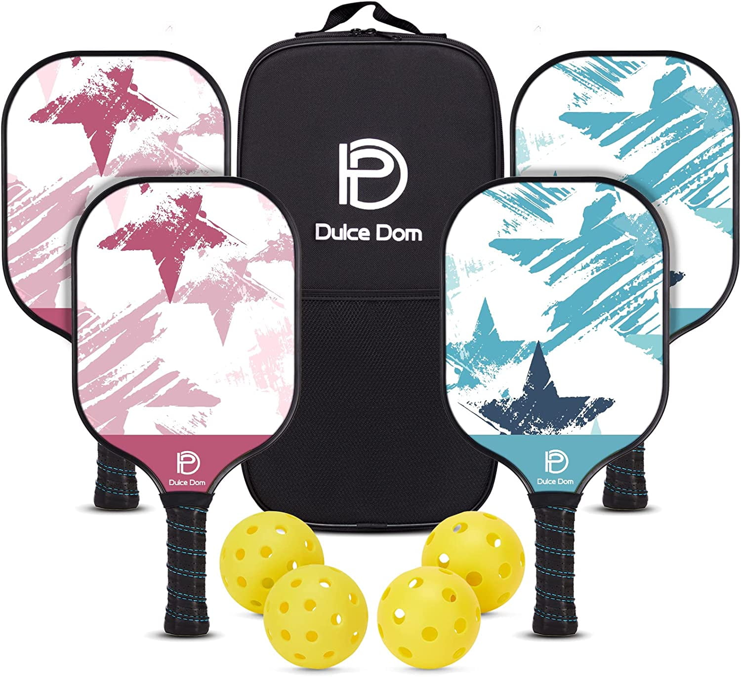 Ducle Dom Wood Pickleball Paddles USAPA Approved Pickleball Set, 4