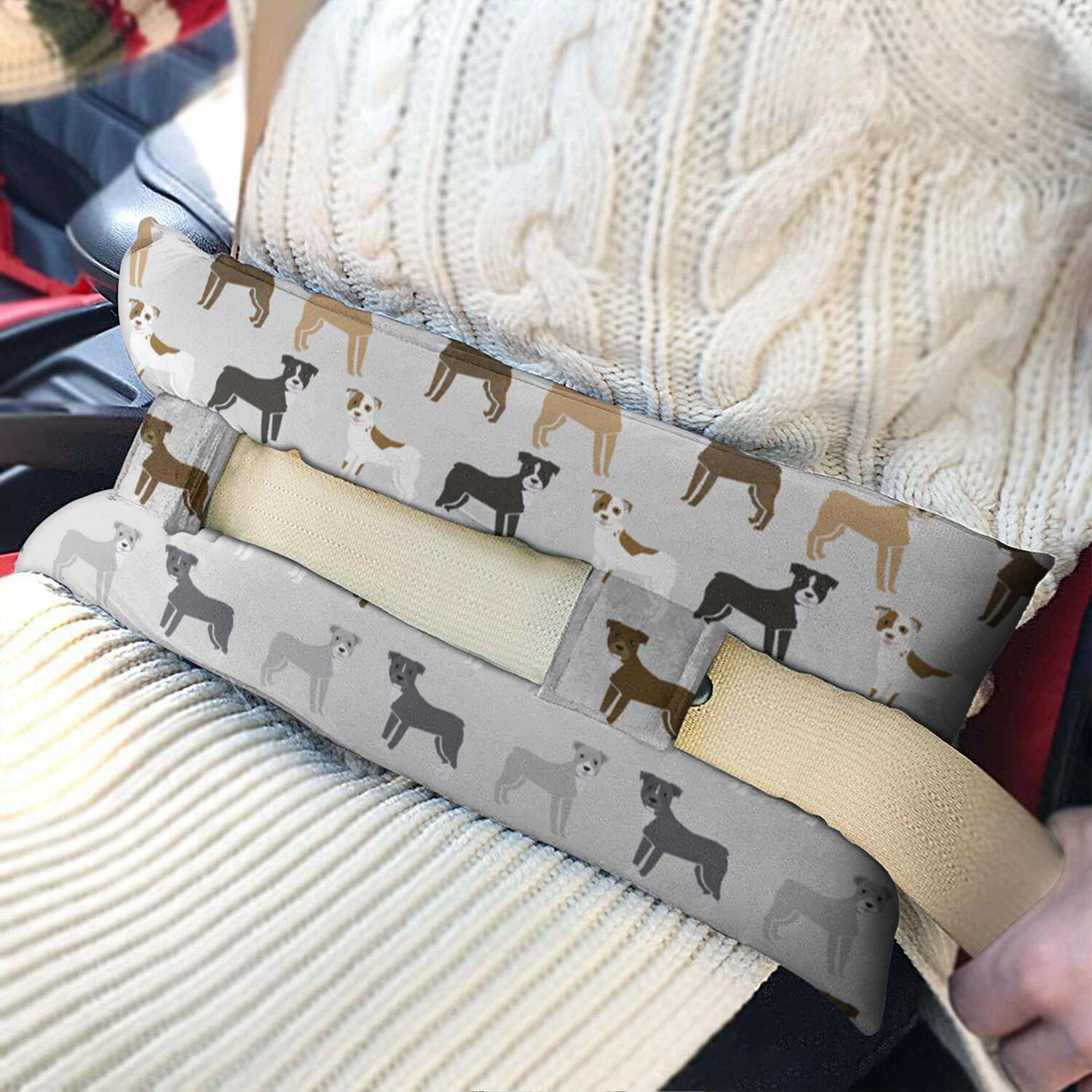 Adorable Dog-Themed Print Post Surgery Seatbelt Pillow - Soft Mastectomy Cushion for Car - Heart Surgery Recovery Pillow